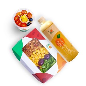 Sweet & Spicy Chicken Salad + Parfait Max + Lemon Zinger Juice