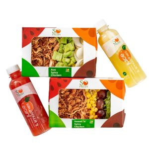 Sweet & Spicy Salad + Avo Spicy Salad + Watermelon & Pineapple Juice + Delightful Twist